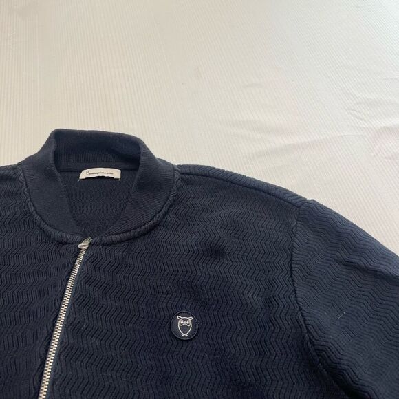 Knowledge Cotton Apparel Navy Blue Zip Up Jacket Size Large - Picture 2 of 9